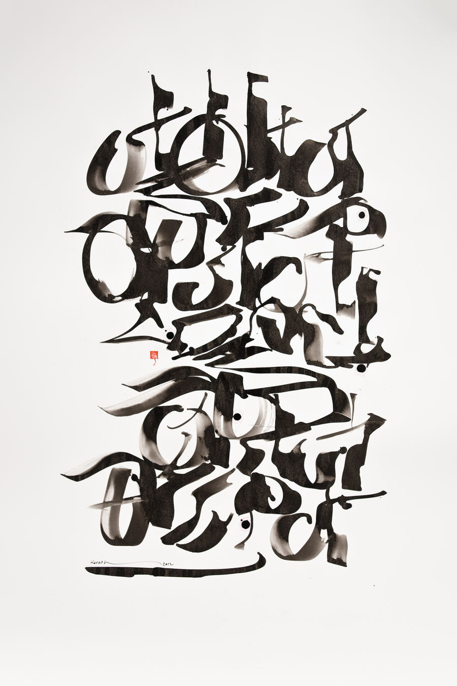 Calligraphic paintings on paper