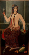 Qajar Painting, Oil on Wood, Iran  early 20th 